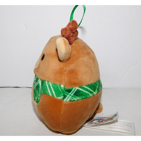 Squishmallows 2018 Ruby The Reindeer Green Scarf 4" Christmas Ornament Kellytoys - Picture 2 of 5